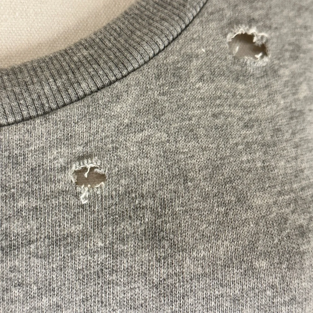 Honey Punch Gray Distressed Sweatshirt Size L - Picture 5 of 17